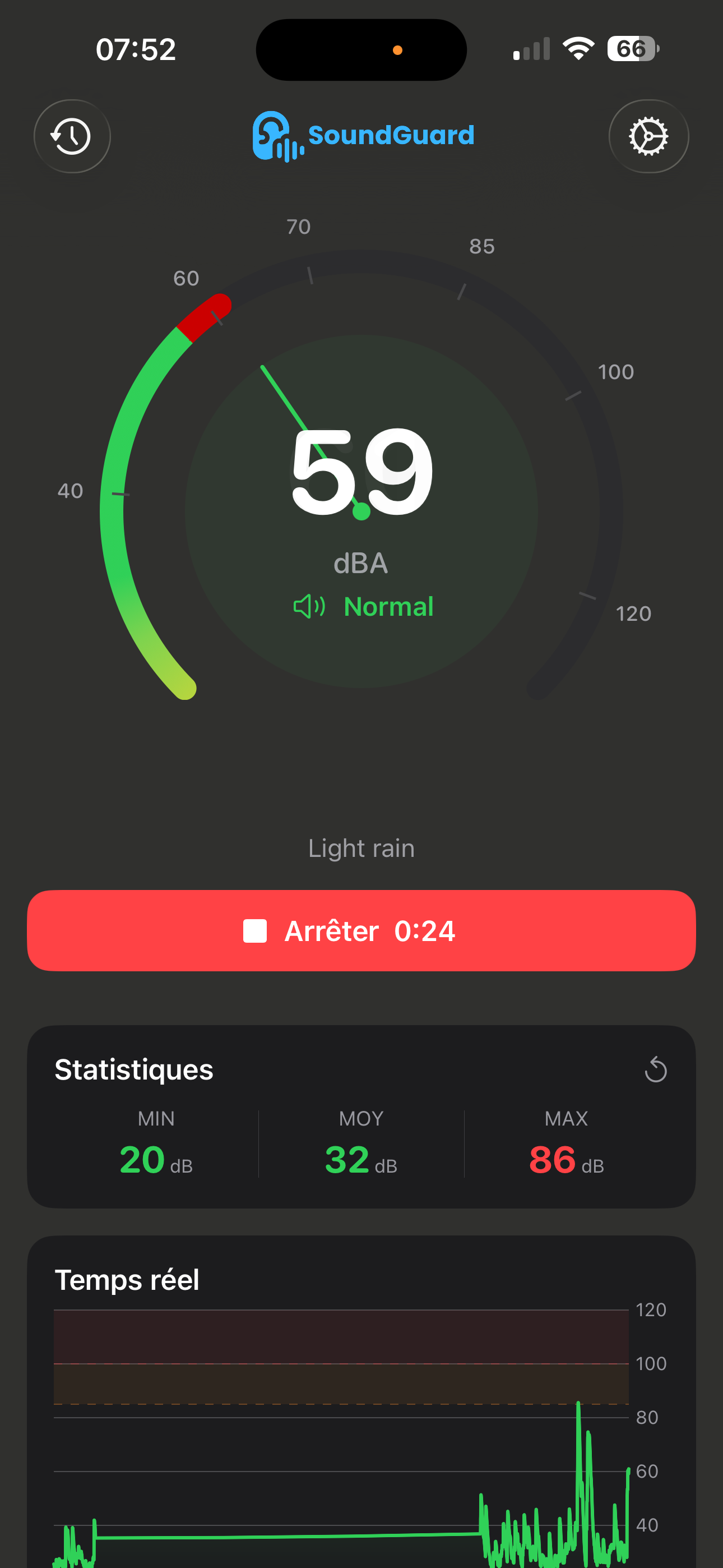 SoundGuard - capture d'&eacute;cran
